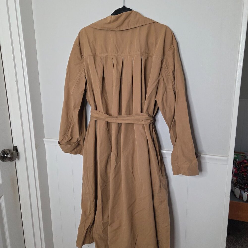 NORDSTROM Solid Brown Tan Button Front Trench Coat - image 7